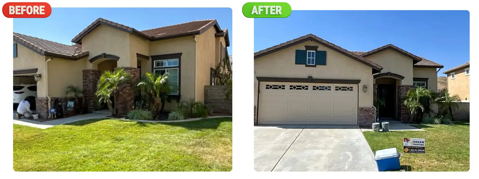 Highland CA House Painting: Modern Green Shutter Transform