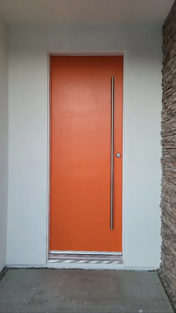 Bold front door color as part of premium exterior painting Palm Springs CA