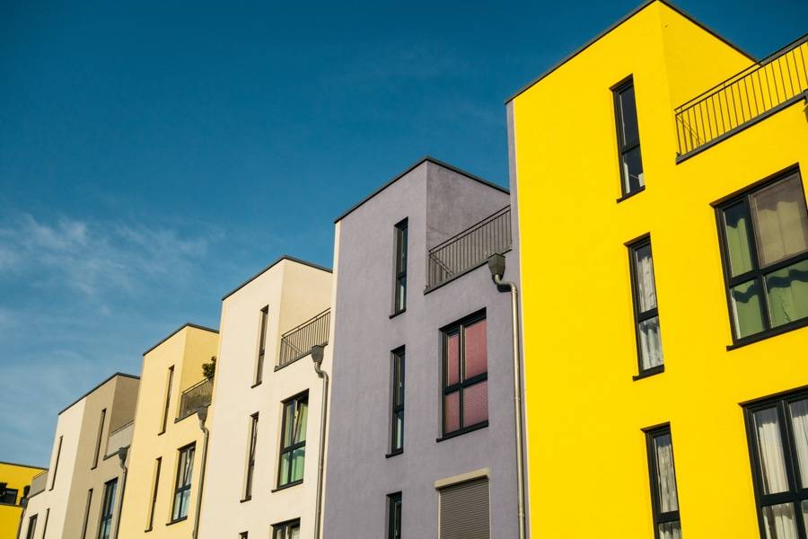 Colorful townhouses exterior painting
