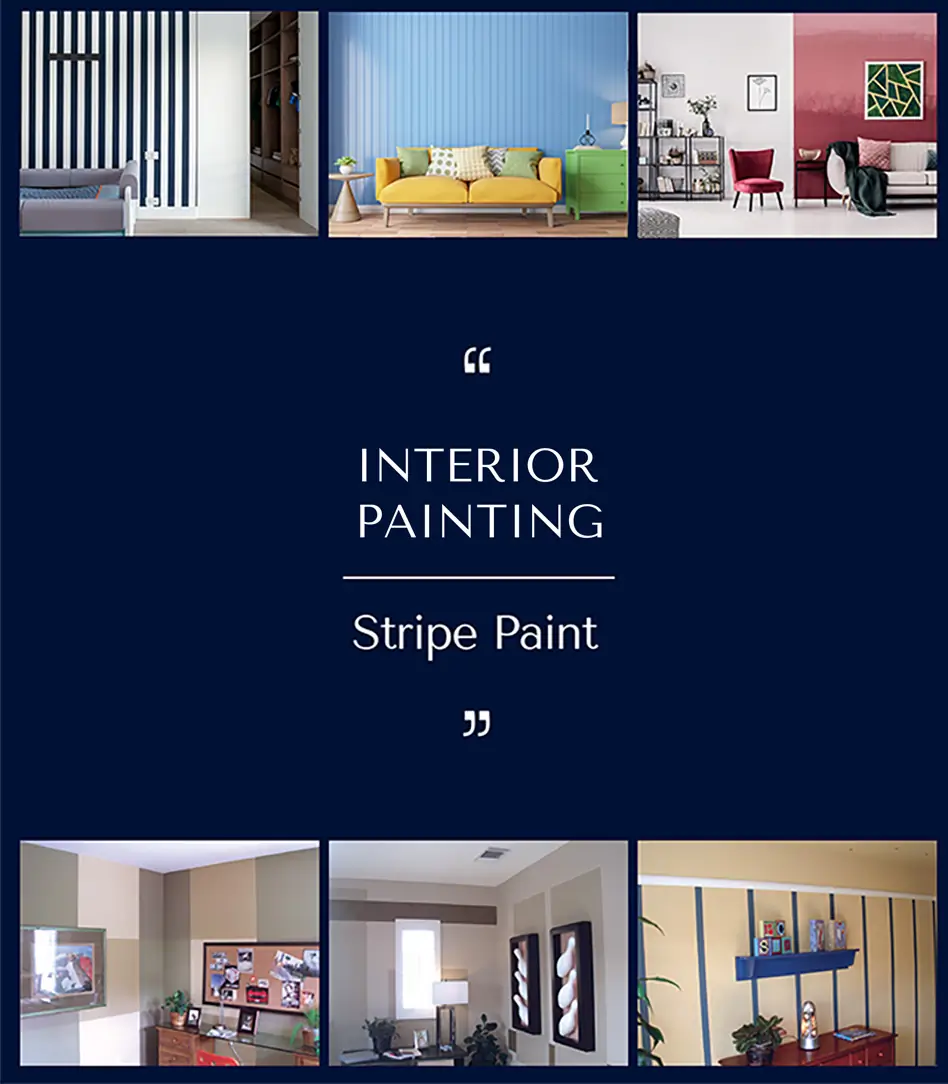 Custom stripe accent wall interior painting project by Dream Painting