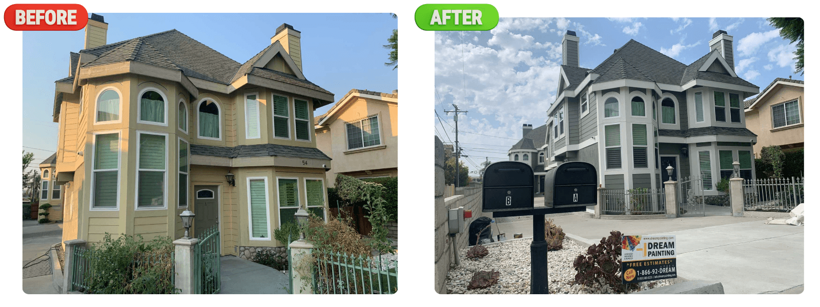 Arcadia Exterior Painting Before and After